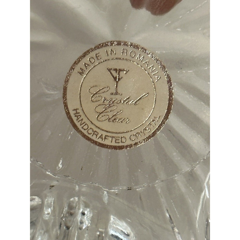 Vtg Crystal Clear Star Shape Lead Crystal Trinket Jewelry Box Romania Glass Lid - Picture 11 of 16